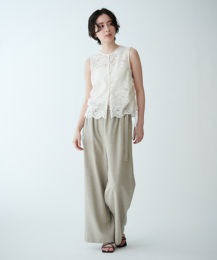 スカラップデザインレースブラウス