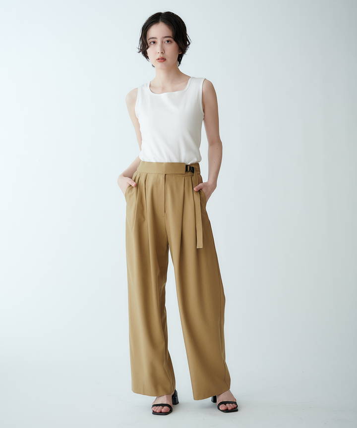 ツータックワイドテーパードパンツ