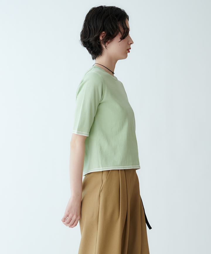 5分袖ニットトップス