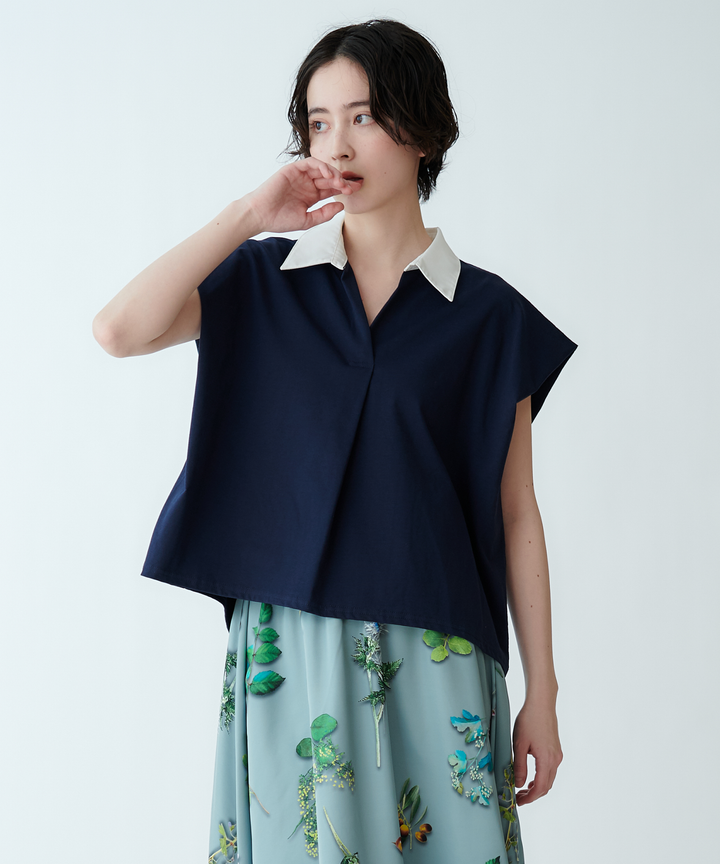 Color Block Cut Blouse