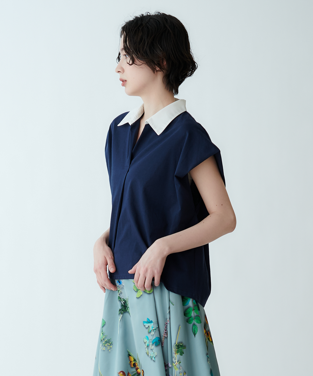 Color Block Cut Blouse