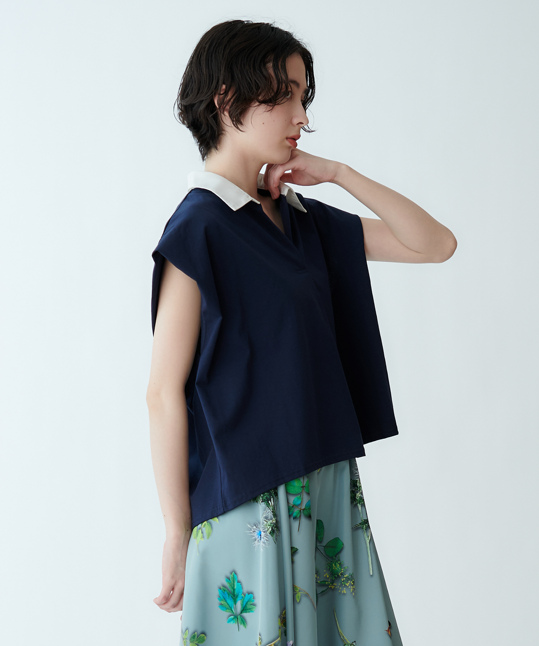 Color Block Cut Blouse