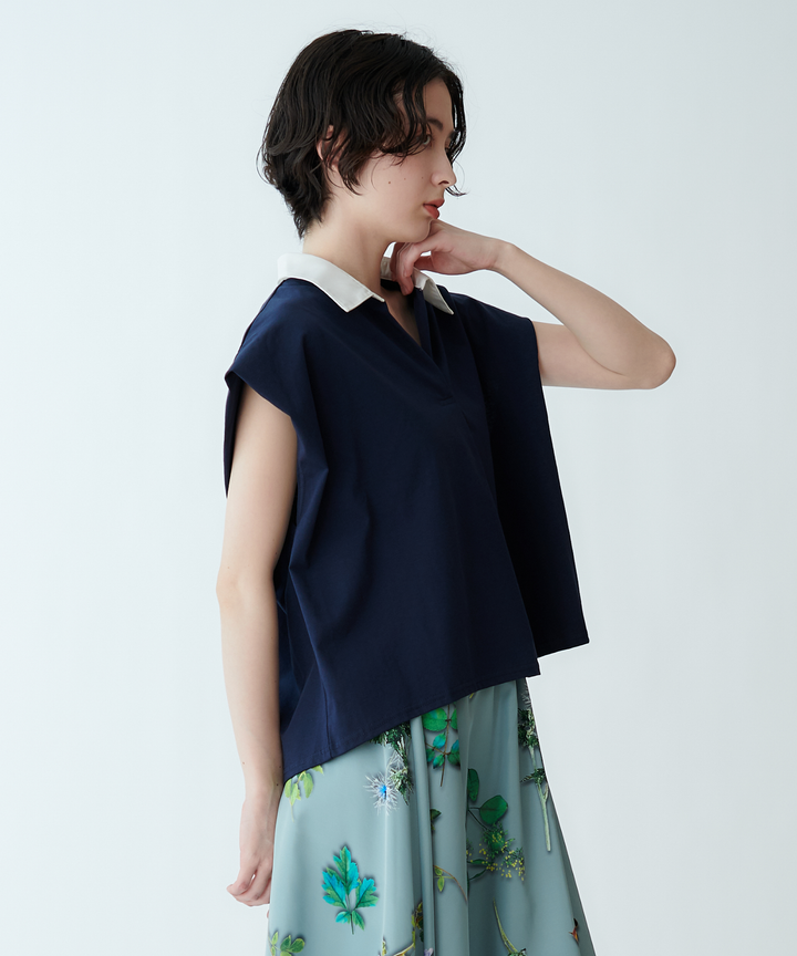 Color Block Cut Blouse