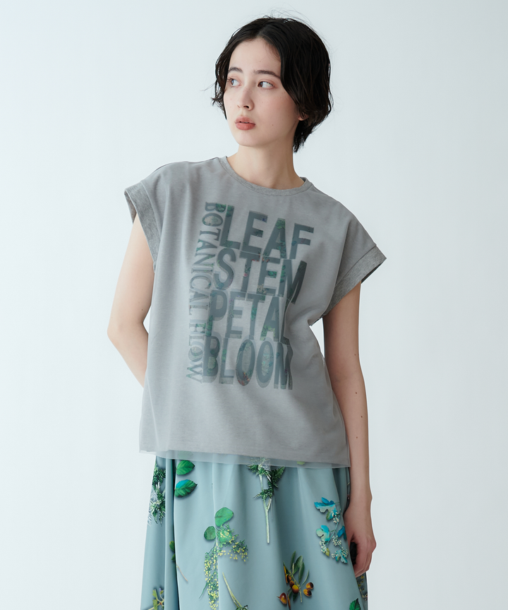 チュールレイヤードカットソー