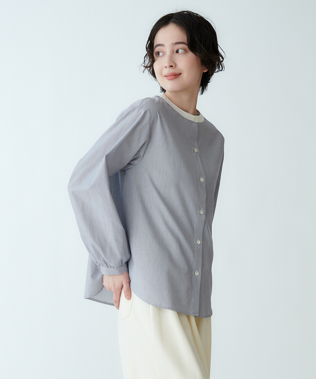 ブロードストライプブラウス