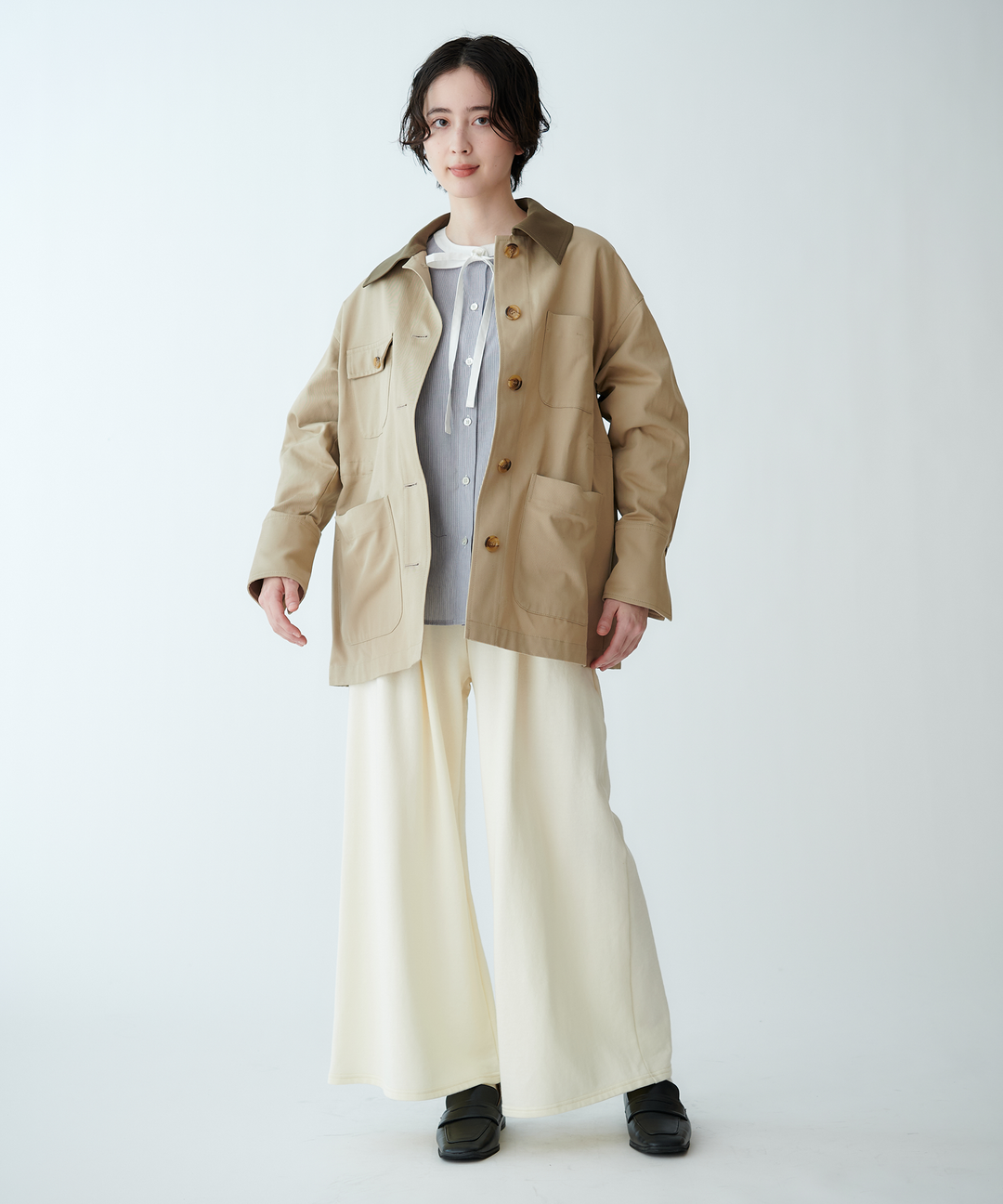 ブロードストライプブラウス