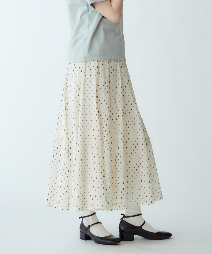 Cut Jacquard Circular Skirt