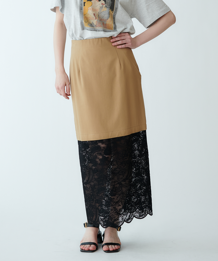 レースドッキングタイトスカート