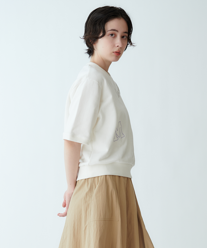 モチーフ刺繍スウェットトップス