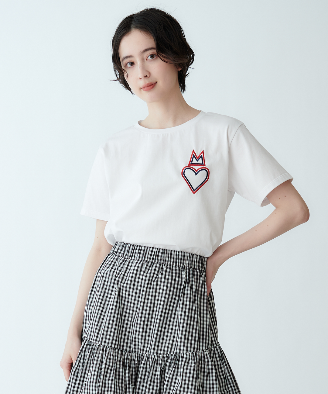 ハートモチーフカットソー