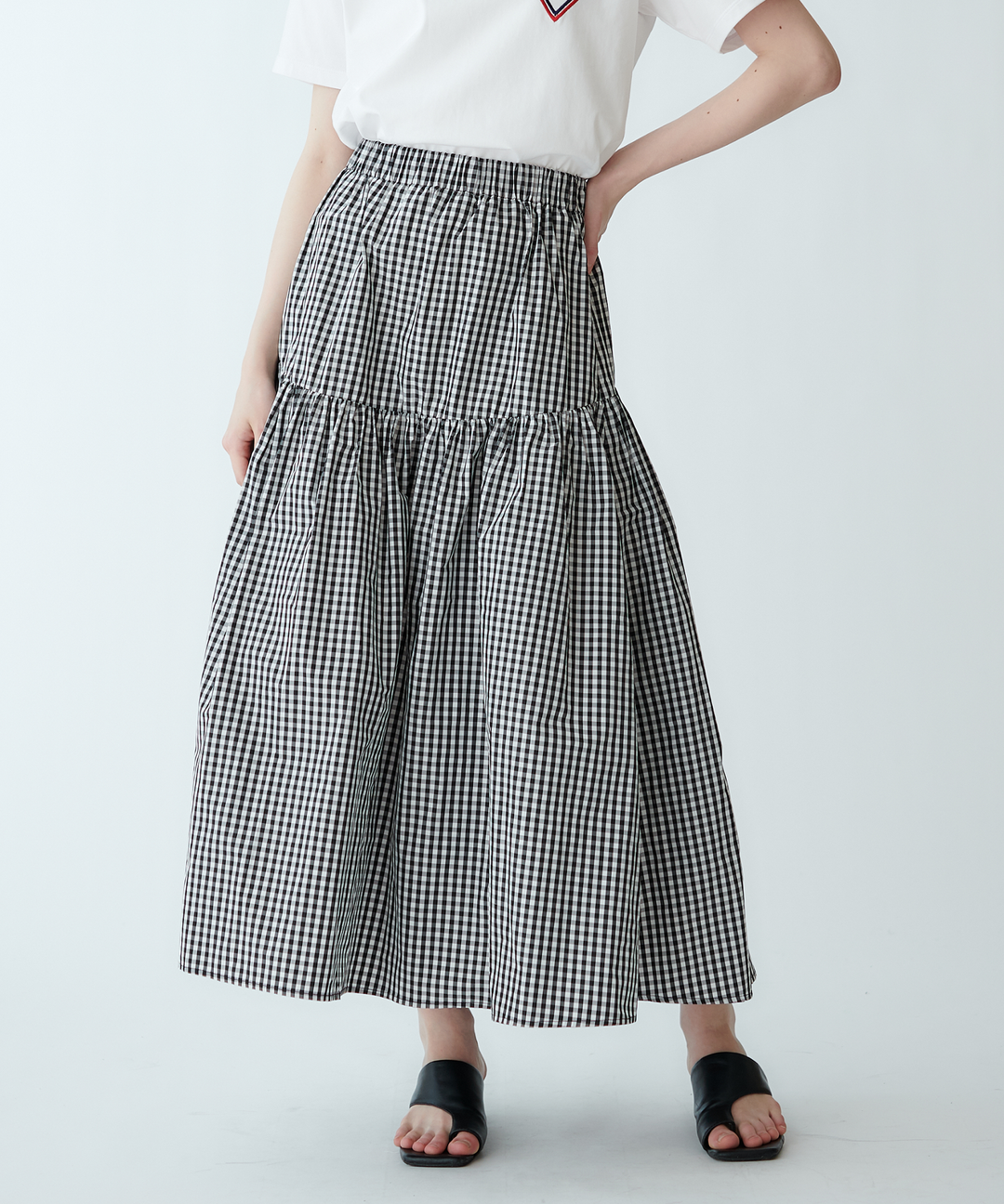 チェックギャザースカート