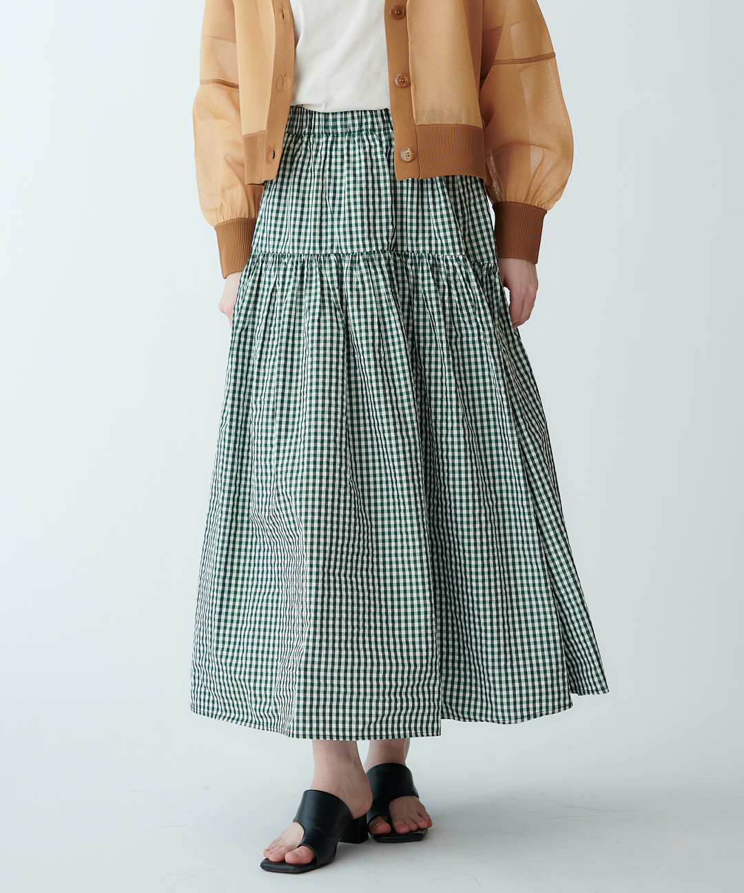 チェックギャザースカート