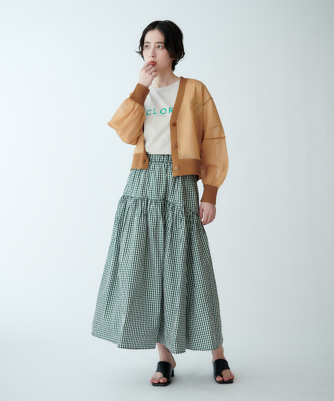 チェックギャザースカート