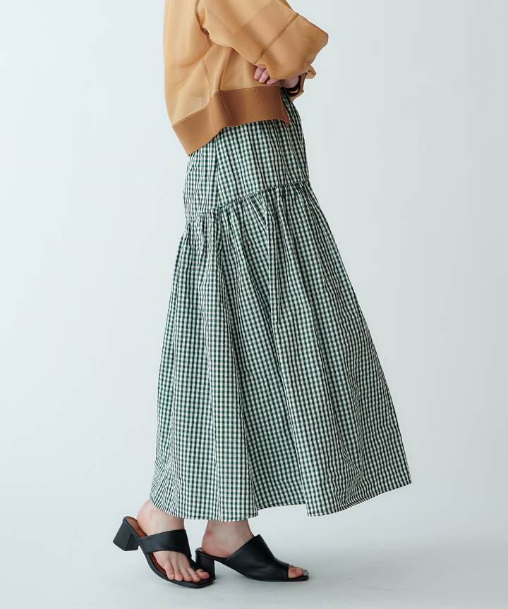 チェックギャザースカート