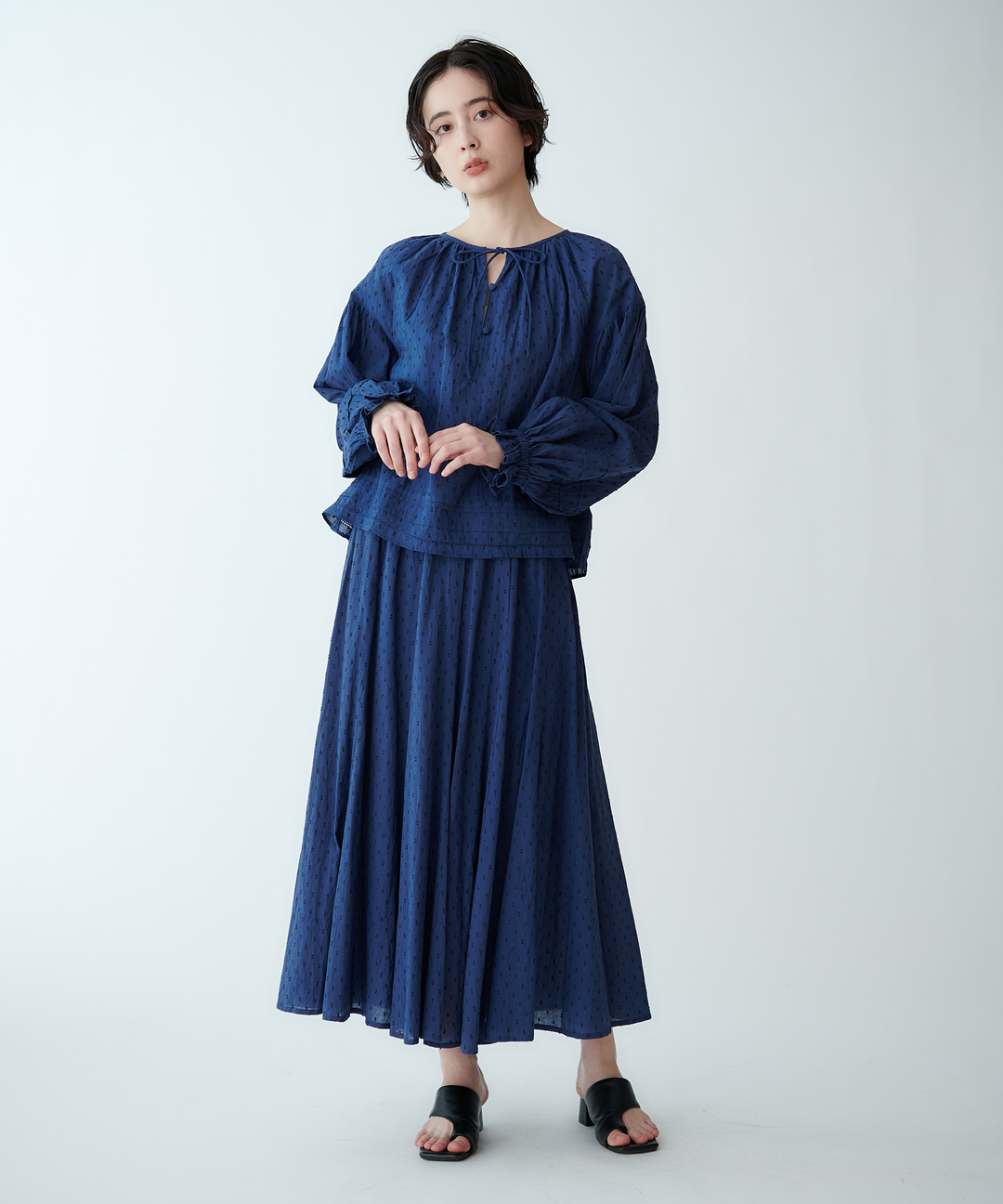 カットジャガードブラウス