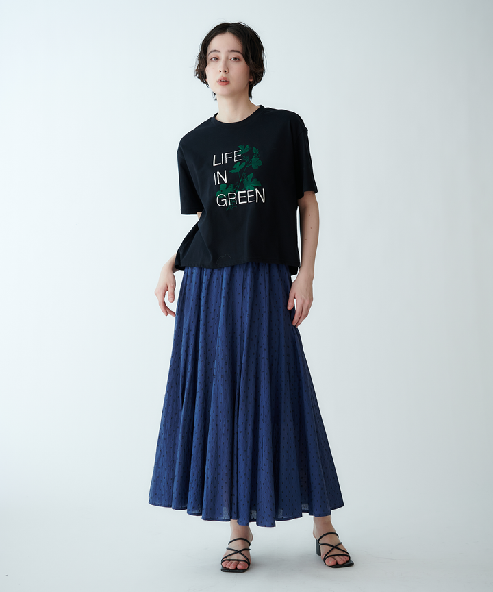 Cut Jacquard Circular Skirt