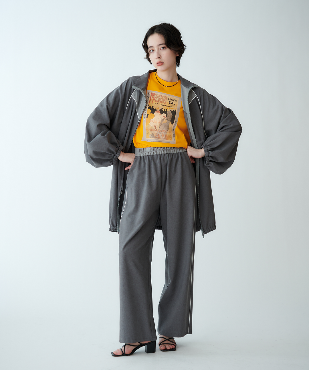 配色パイピングパンツ