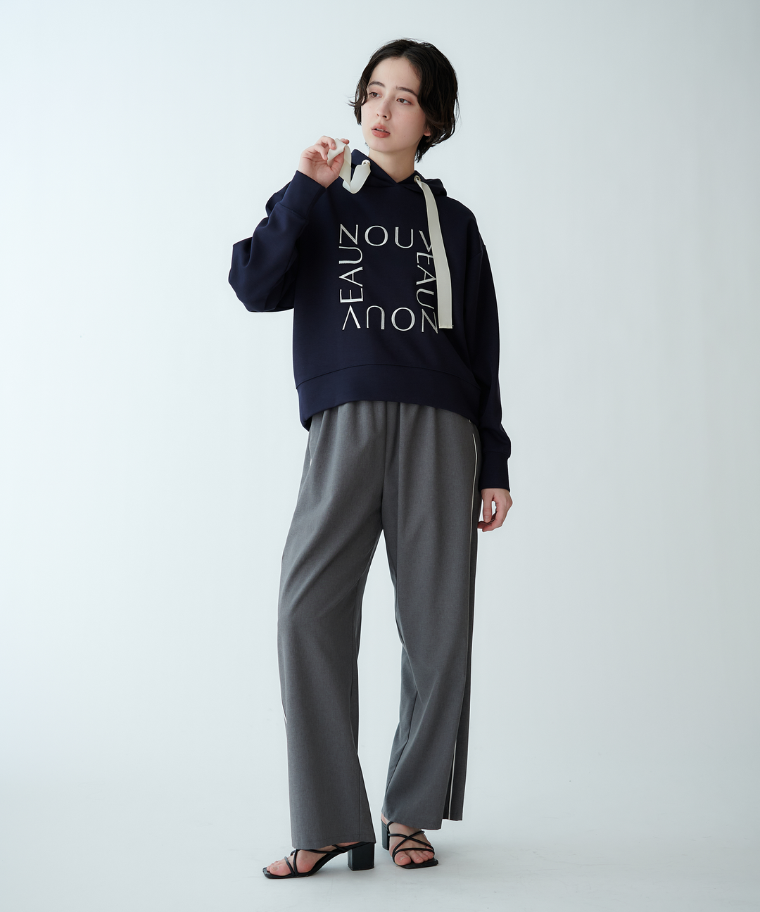 配色パイピングパンツ