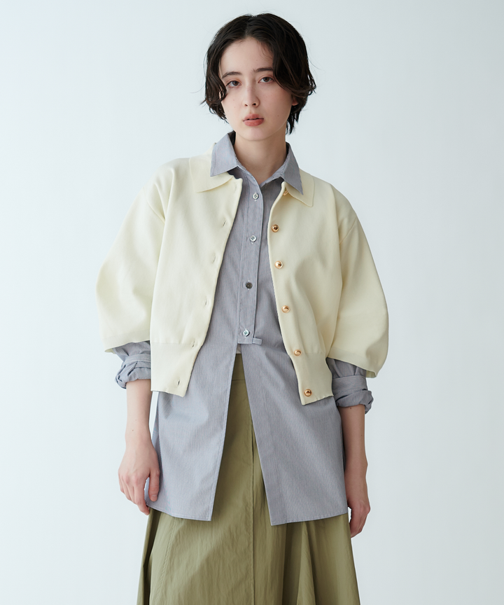 衿付きニットカーディガン