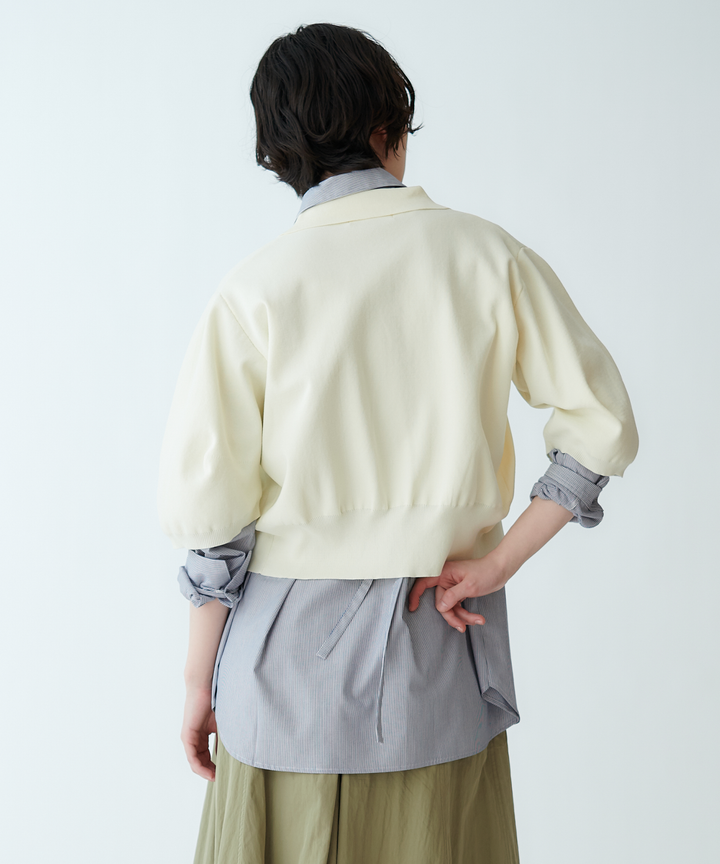 衿付きニットカーディガン