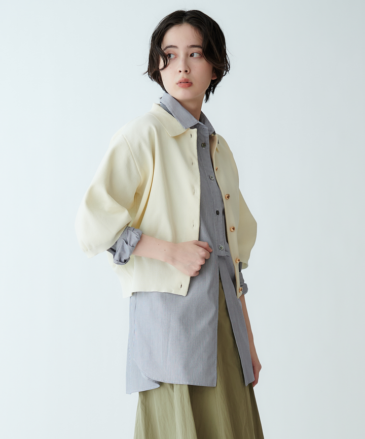 衿付きニットカーディガン