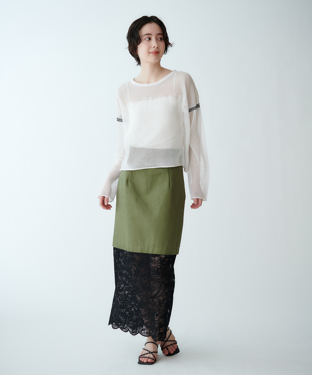 レースドッキングタイトスカート