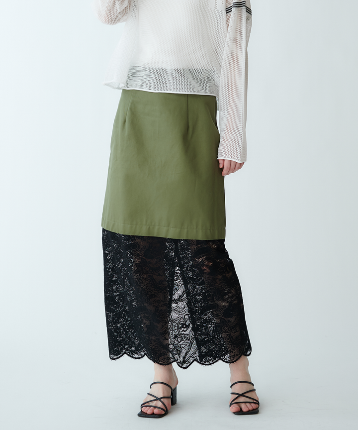 レースドッキングタイトスカート