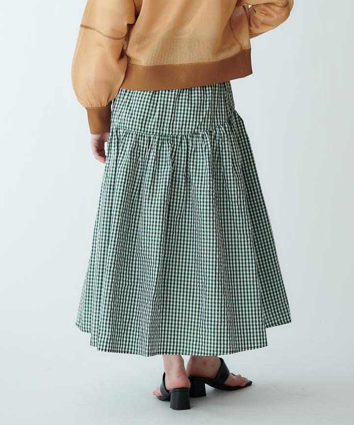 チェックギャザースカート
