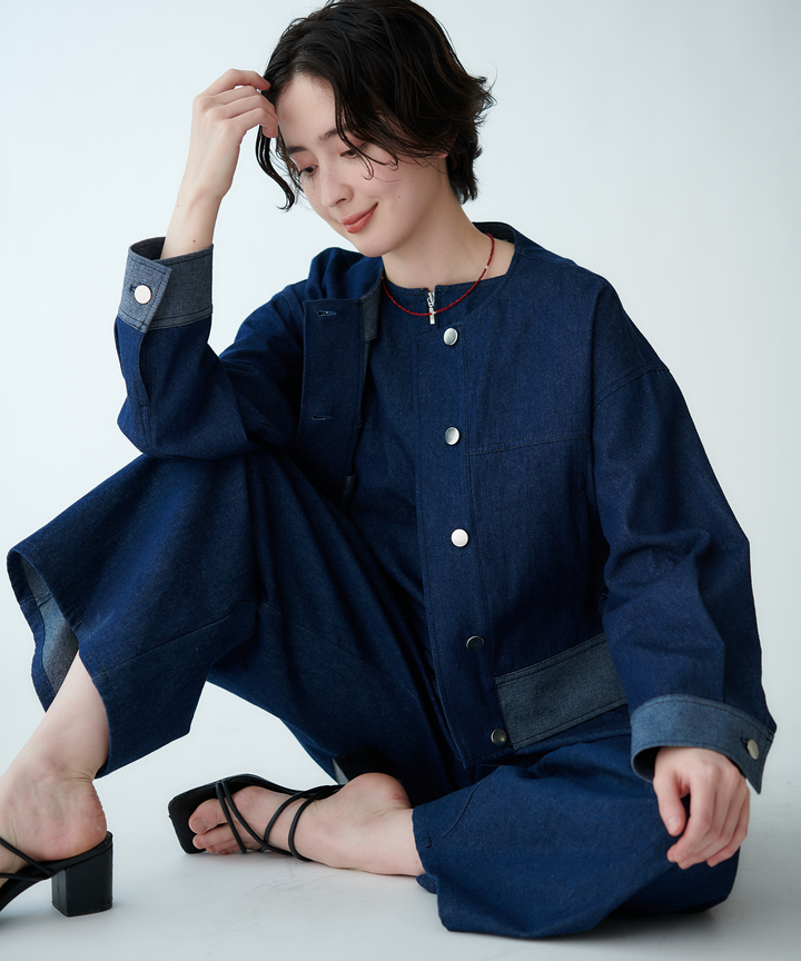 ノースリーブデニムサロペット