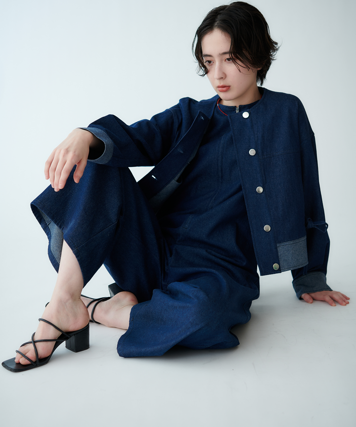 ノースリーブデニムサロペット