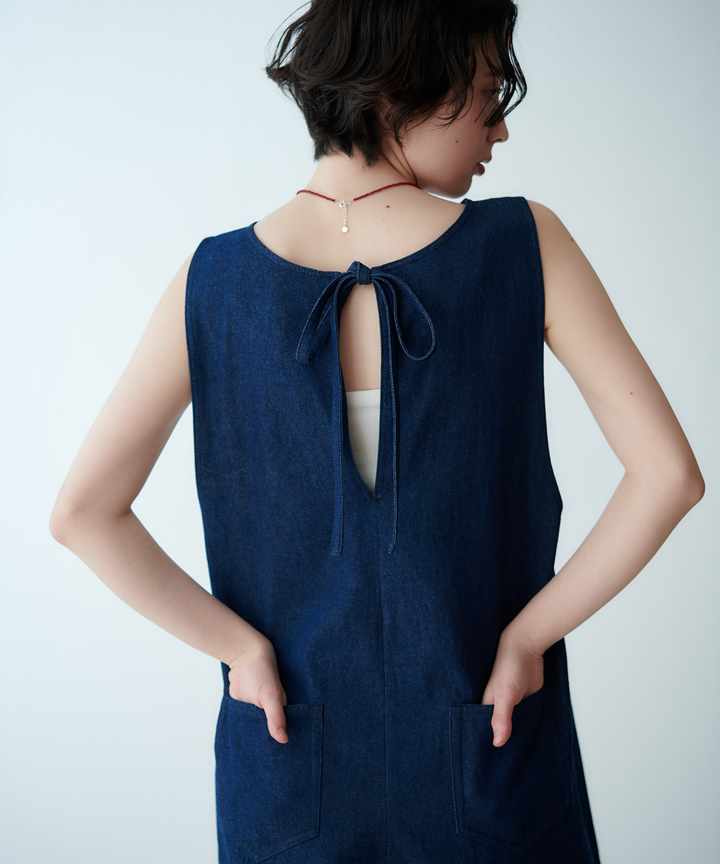 ノースリーブデニムサロペット