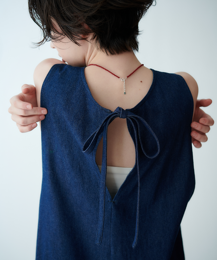 ノースリーブデニムサロペット