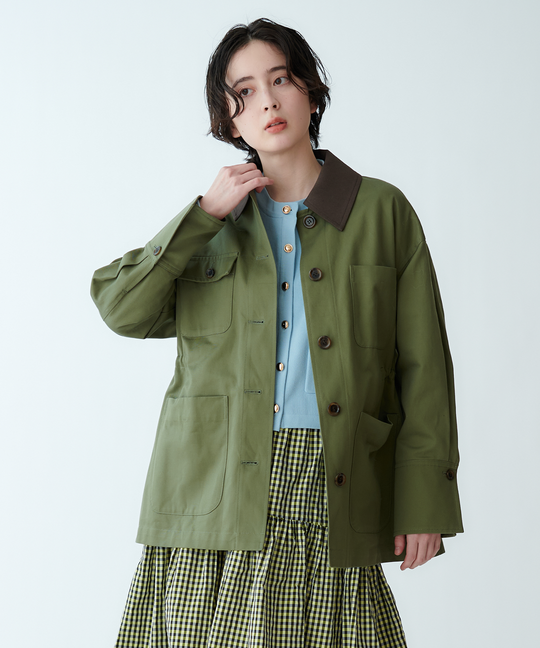 モデル H：165cm / 38 / カーキ