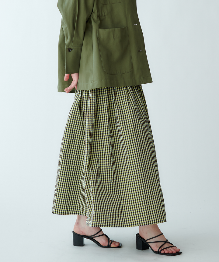 チェックギャザースカート