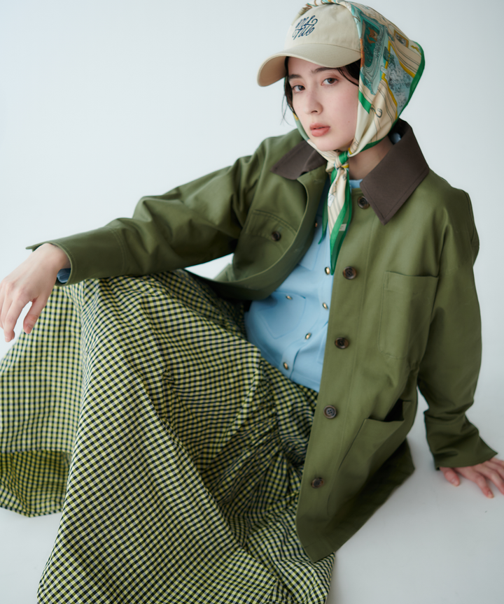 ジャケットライク配色ニットカーディガン