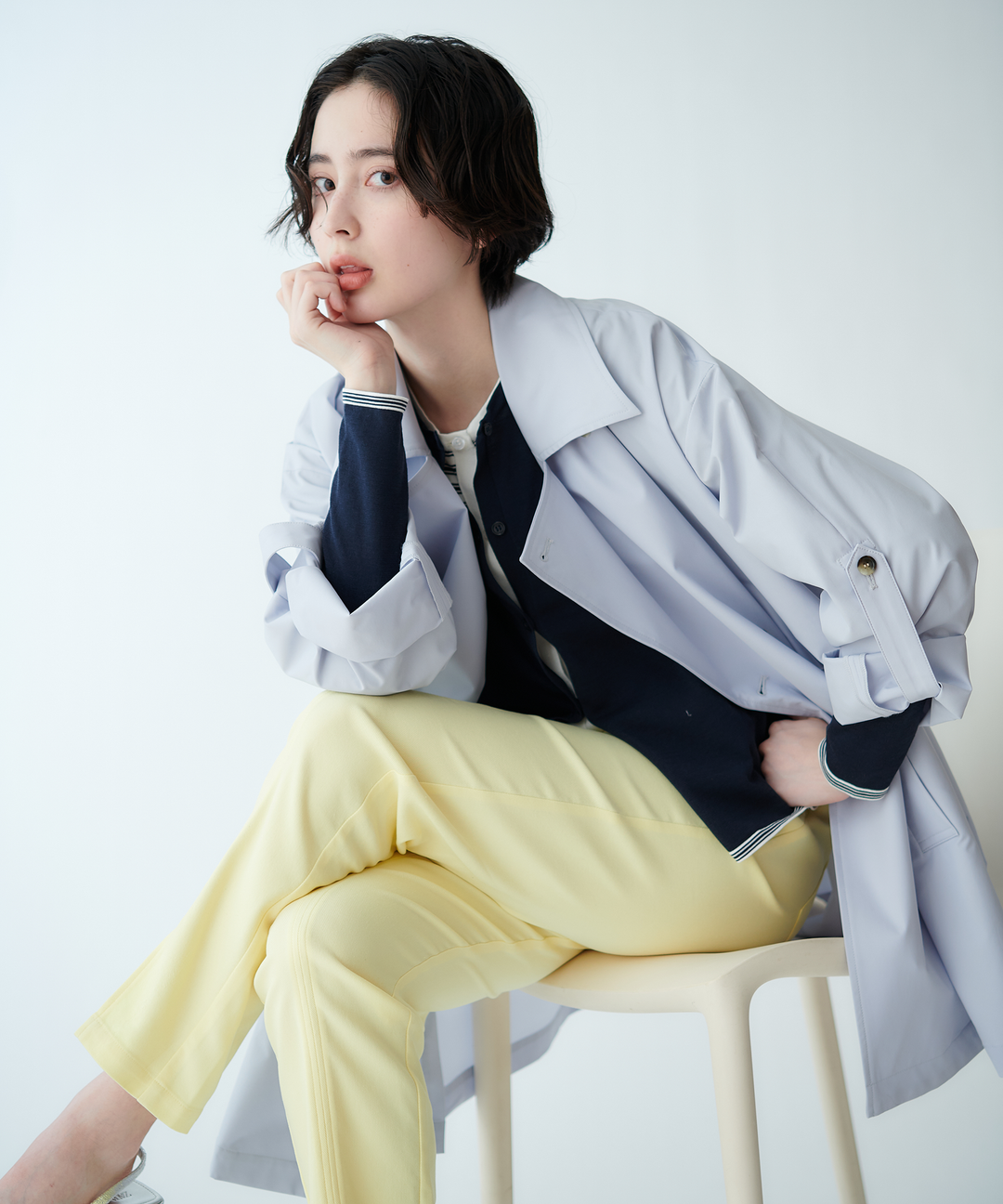 ストレッチセンタースリットパンツ