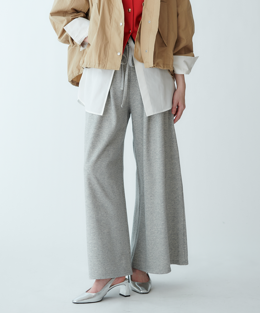 タックワイドシルエットパンツ