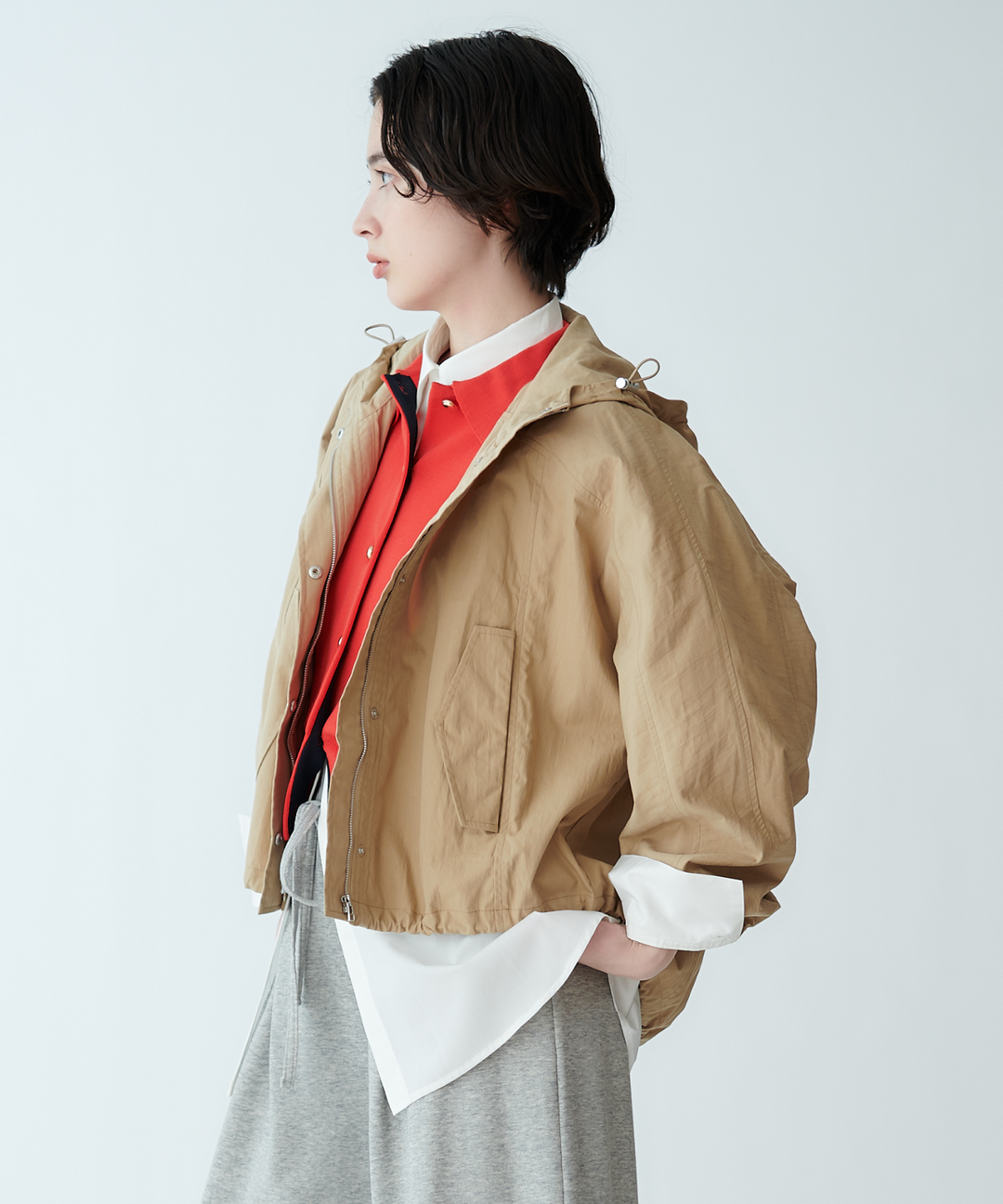 衿付きニットカーディガン