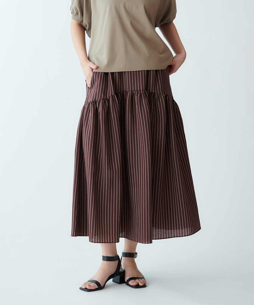 PERNA ストライプティアードスカート PERNA（ペルナ）の「ストライプティアードスカート（スカート）」 - WEAR