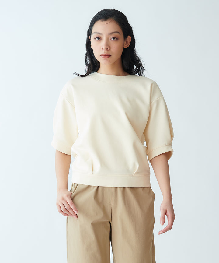 バックリボン5分袖トップス