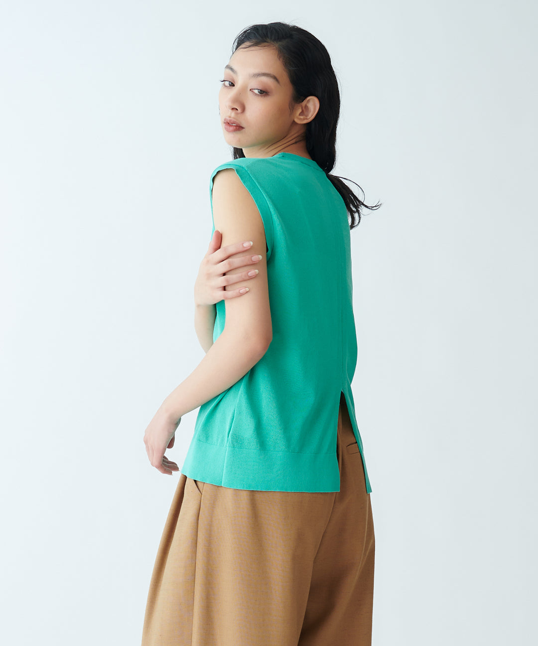Back Slit Sheer Knit