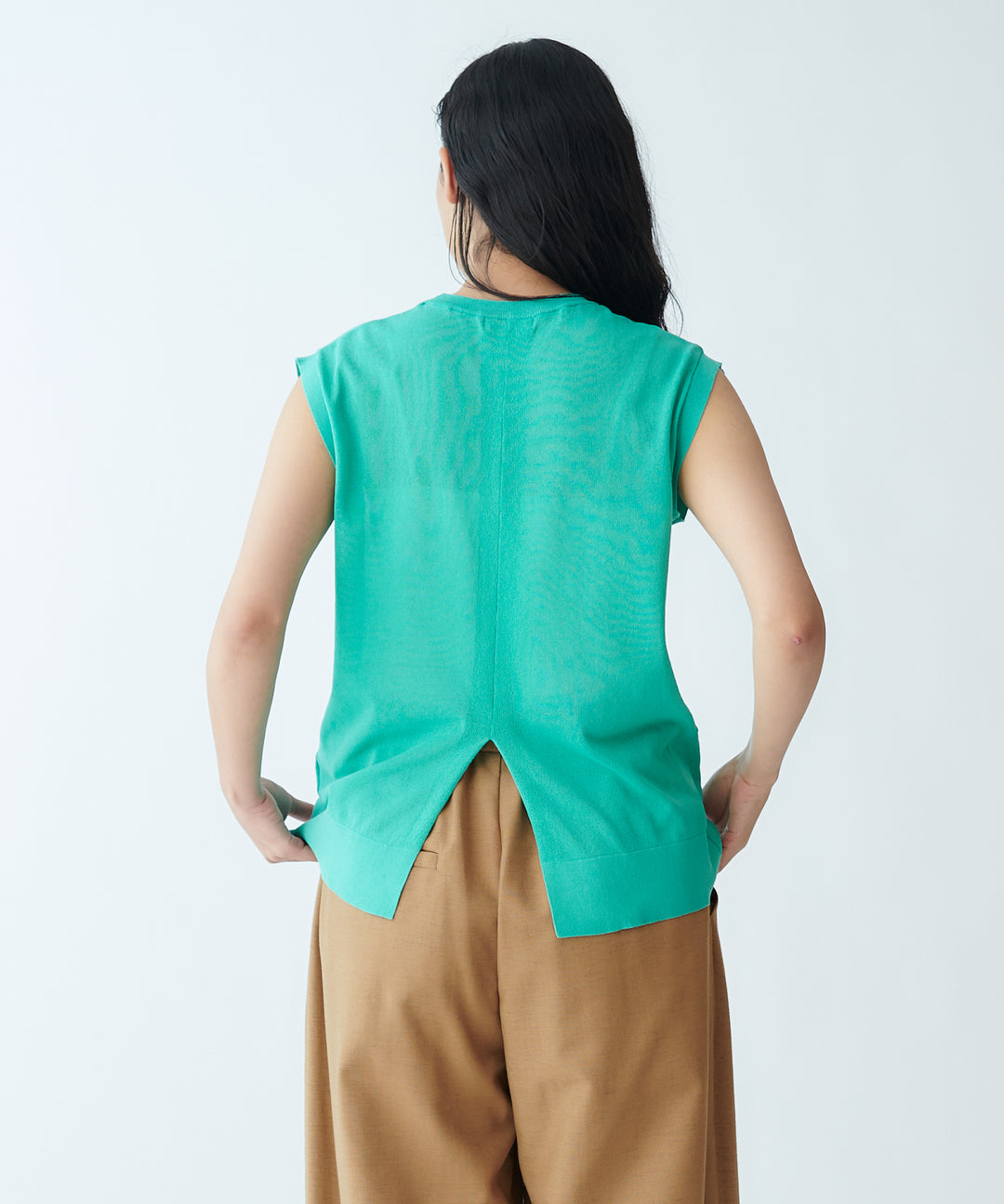 Back Slit Sheer Knit