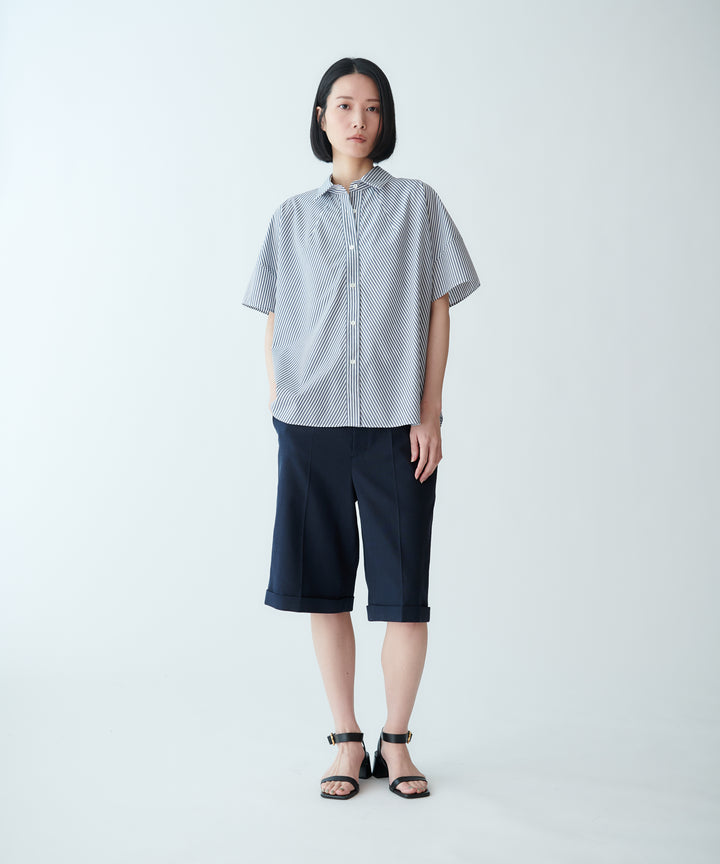 ストライプバックドロストシャツ