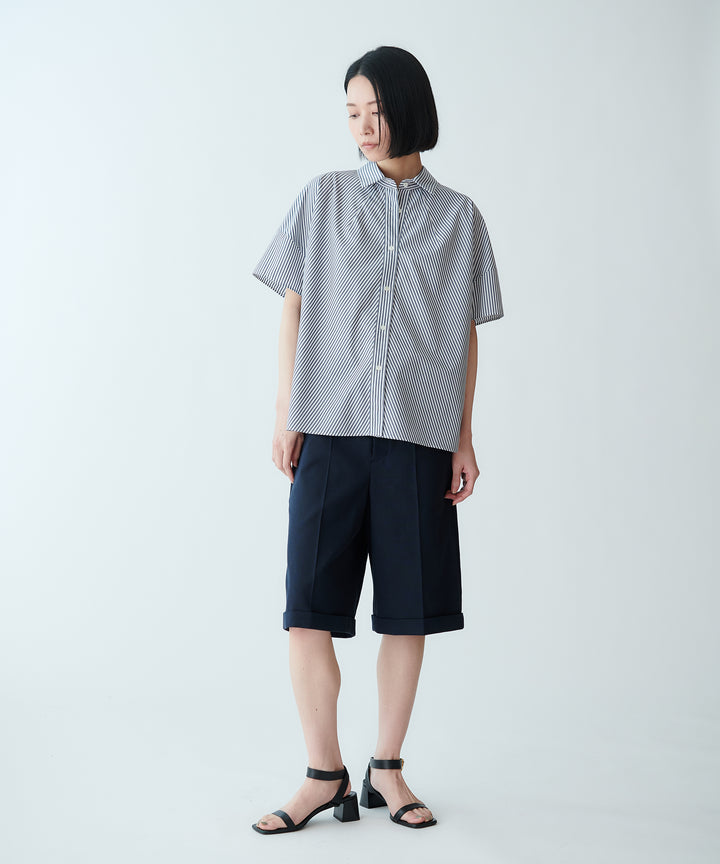 ストライプバックドロストシャツ