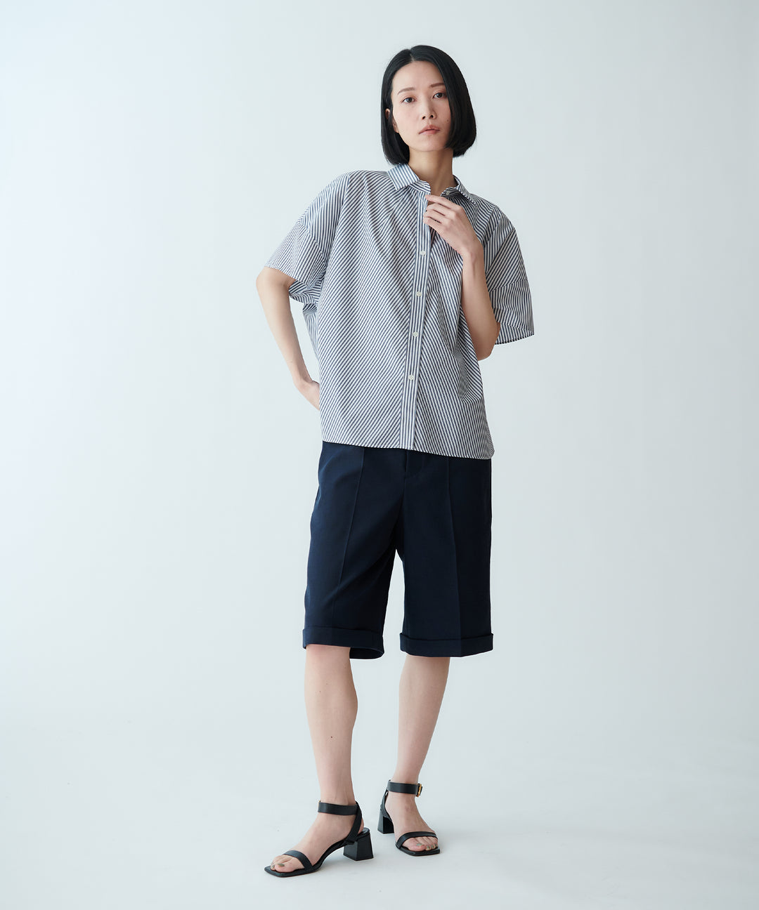 リネンコットンハーフパンツ