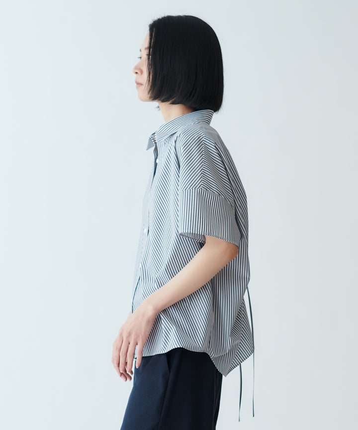 ストライプバックドロストシャツ