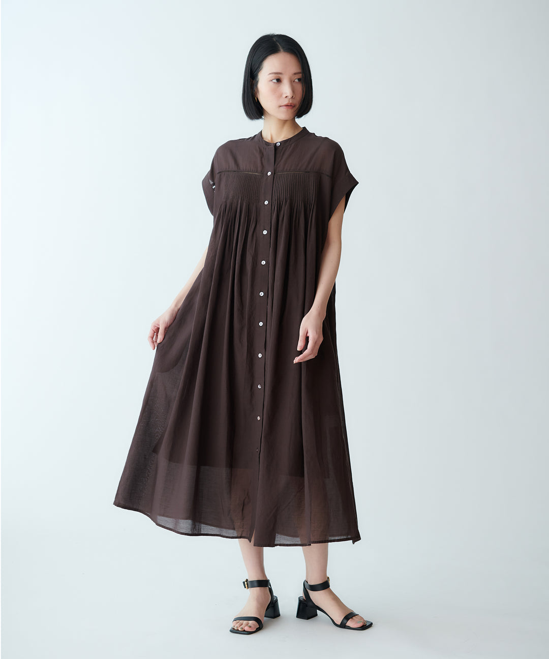 ピンタックシアーワンピース