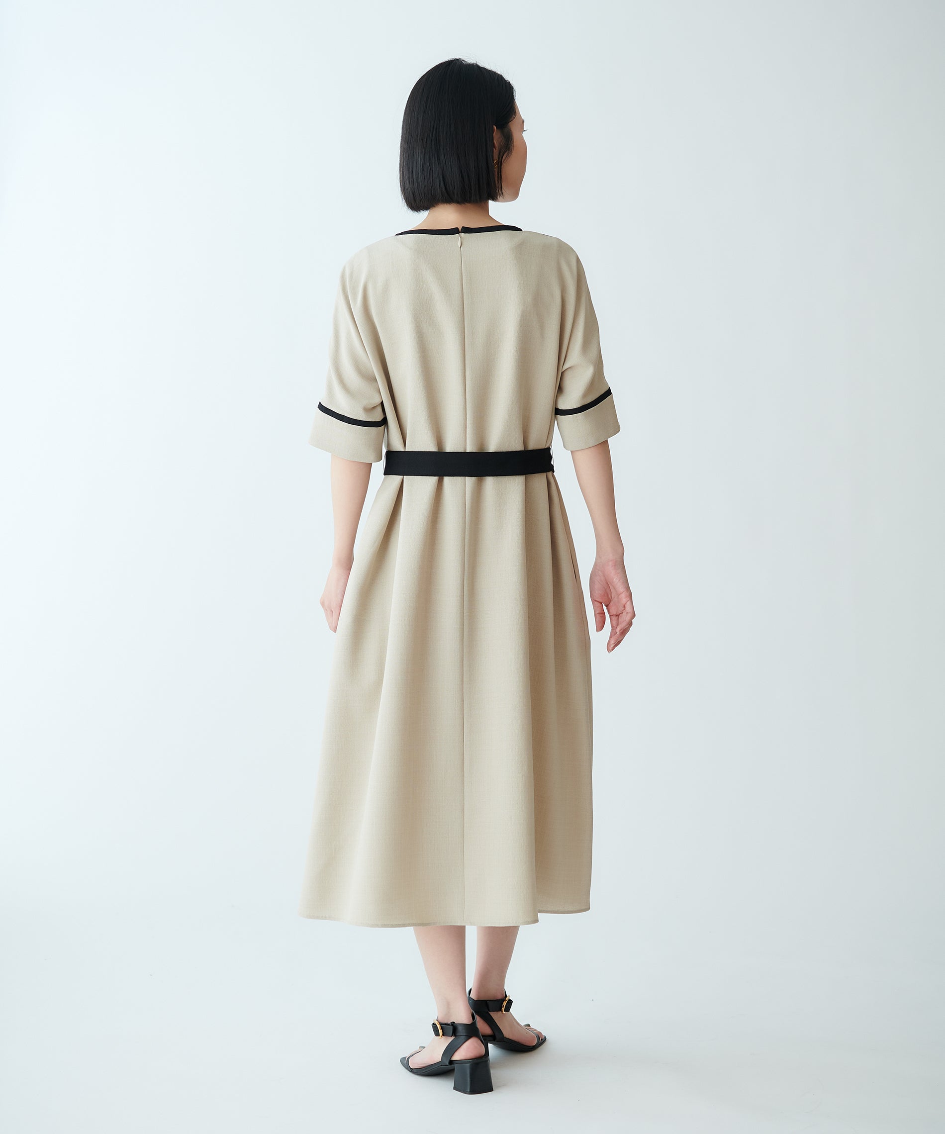 美品　バンデル　ワンピース　1 リネンライク配色ベルトワンピース – FACE SANS FARD