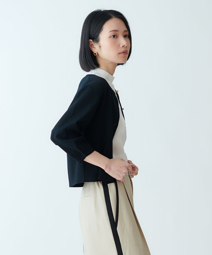 クルーネックショートカーディガン