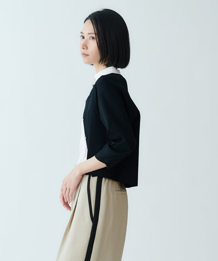 クルーネックショートカーディガン